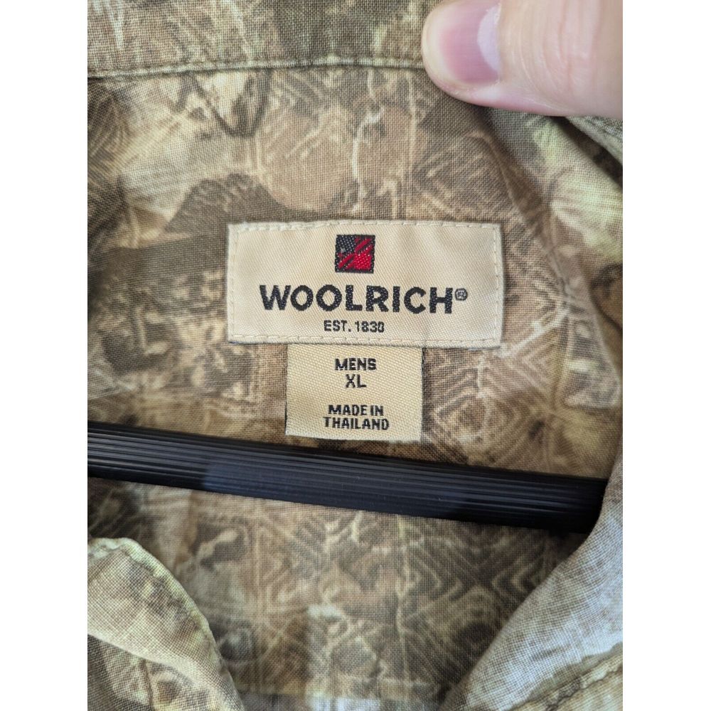 WOOLRICH Mens Fishing Short Sleeve Button Up Shirt Size XL Fish Print Outdoor - Picture 5 of 8